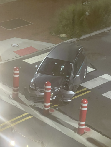 Broadwalk bollard crash